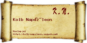 Kolb Napóleon névjegykártya